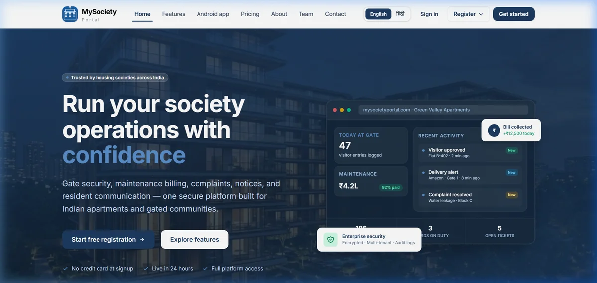 MySocietyPortal website preview