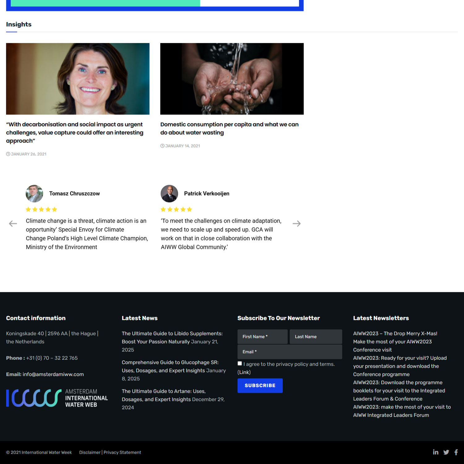 Amsterdam International Water Web website screenshot 2