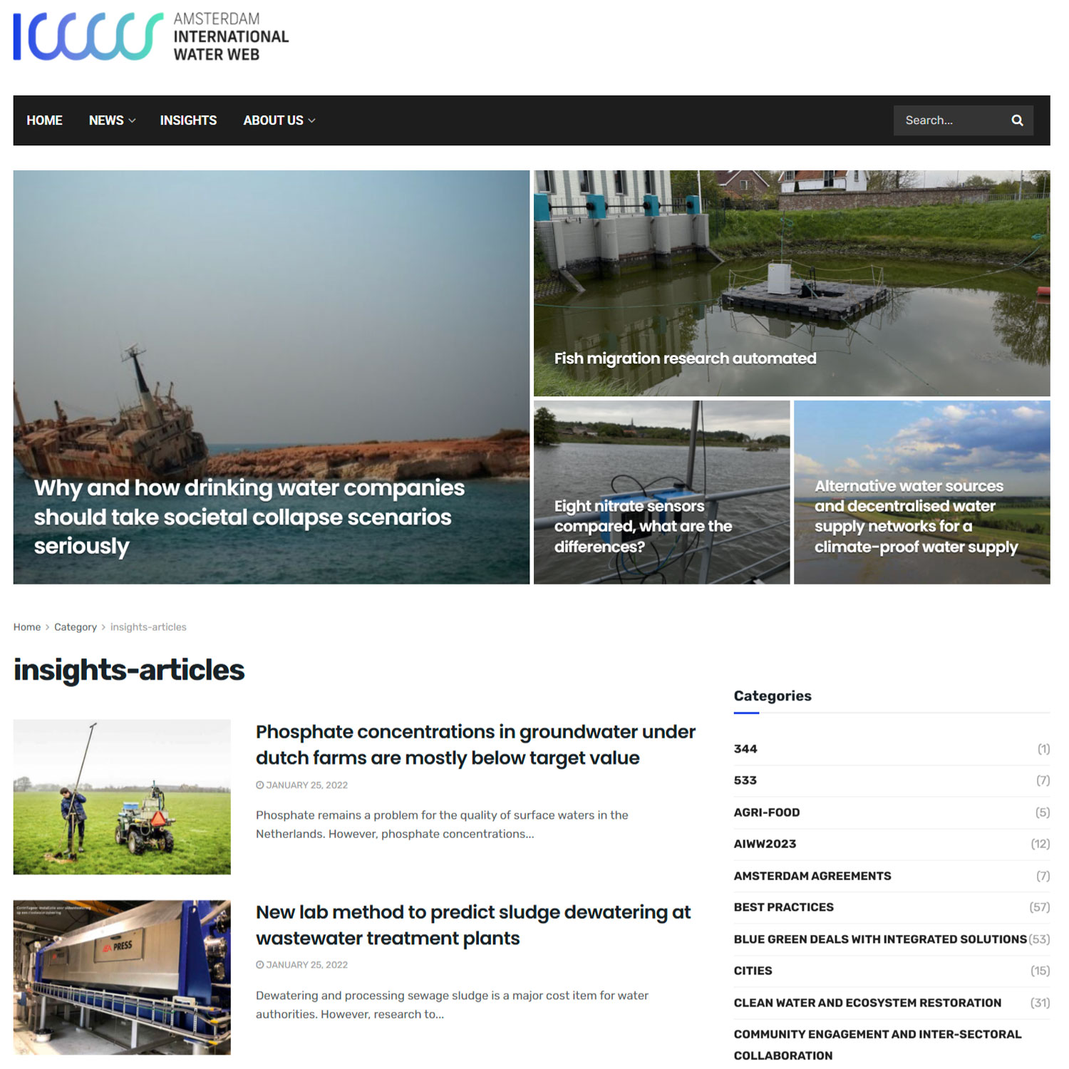 Amsterdam International Water Web website screenshot 3